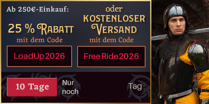 Ab 250€-Einkauf: 25 % Rabatt mit dem Code LoadUp2026 oder kostenloser Versand mit dem Code FreeRide2026