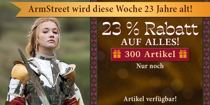 ArmStreet wird diese Woche 23 Jahre alt! 23 % Rabatt auf alles! 300 Artikel