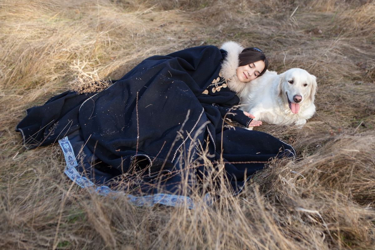 Medieval cloak with hood for princess